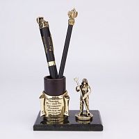 Фигурка на камне "Металлург" со стаканом для письменных принадлежностей БФКСПП-69металлург
